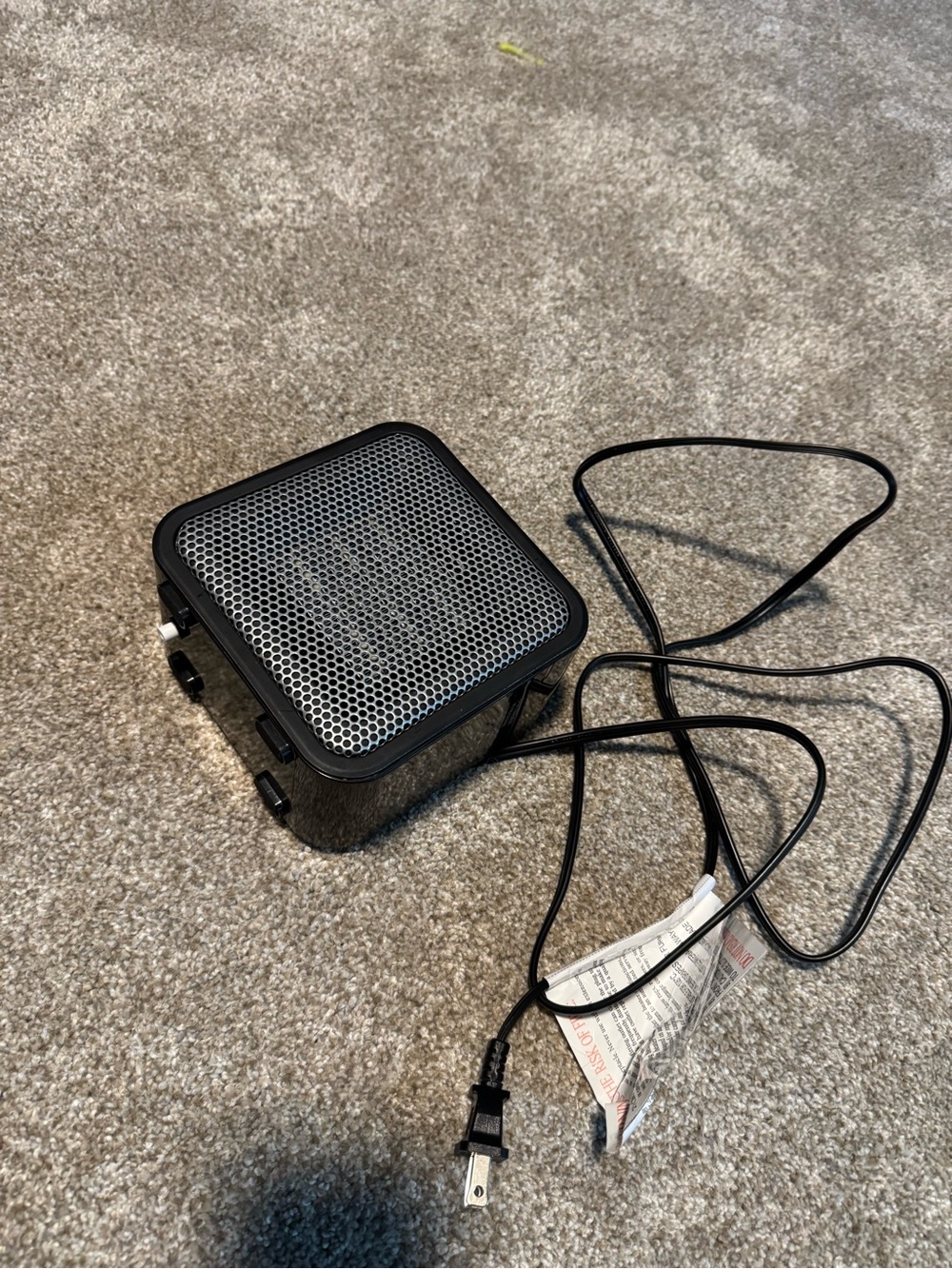 Amazon Basics Compact Black Personal Space Heater - Portable Electric Heater